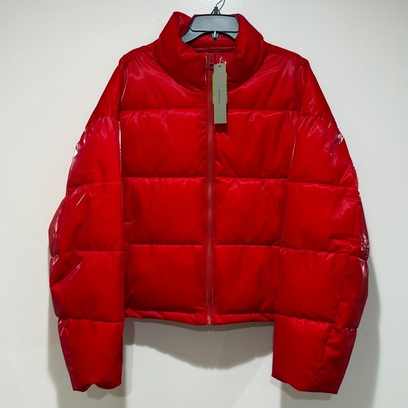 New Hudson Liquid Core Puffer Quilted Jacket Coat XL Red Water Repellent Casual - Picture 2 of 15